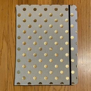 Kate Spade Metallic Gold Polka Dot Portfolio Binder